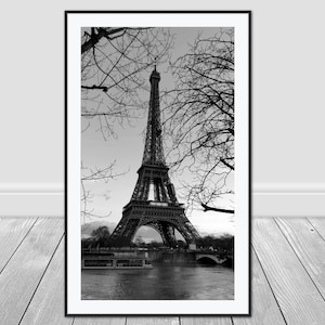 Paris France Tour Eiffel Noir & Blanc Impression Numérique