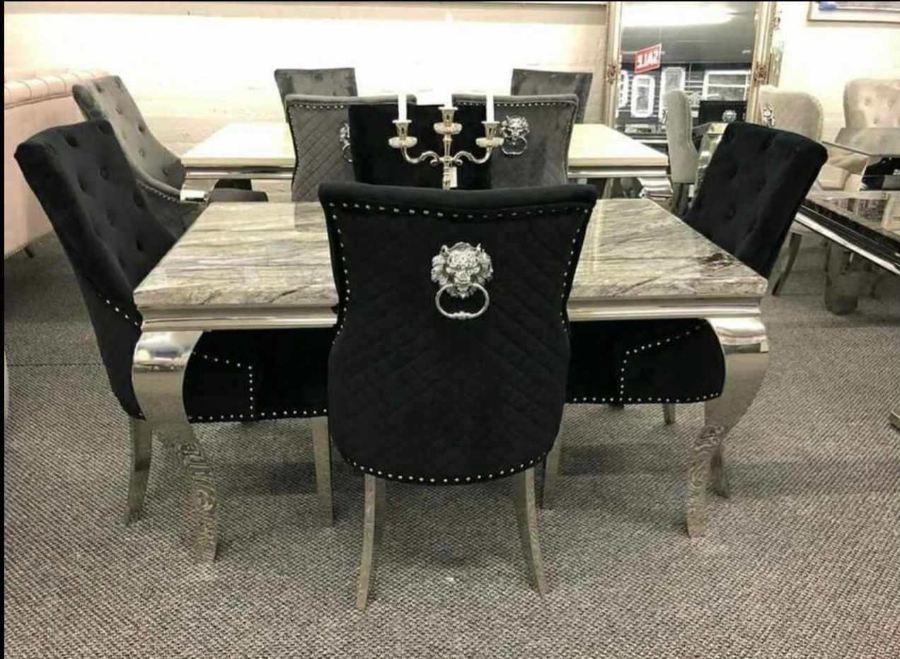 Marble Dining Table With 4 /6 Chairs Etsy