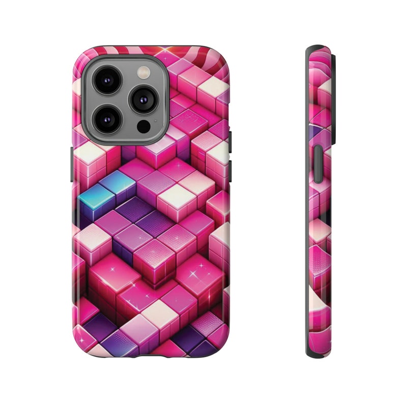 The Pink Checkerboard Phone Case Chic Elegance Etsy