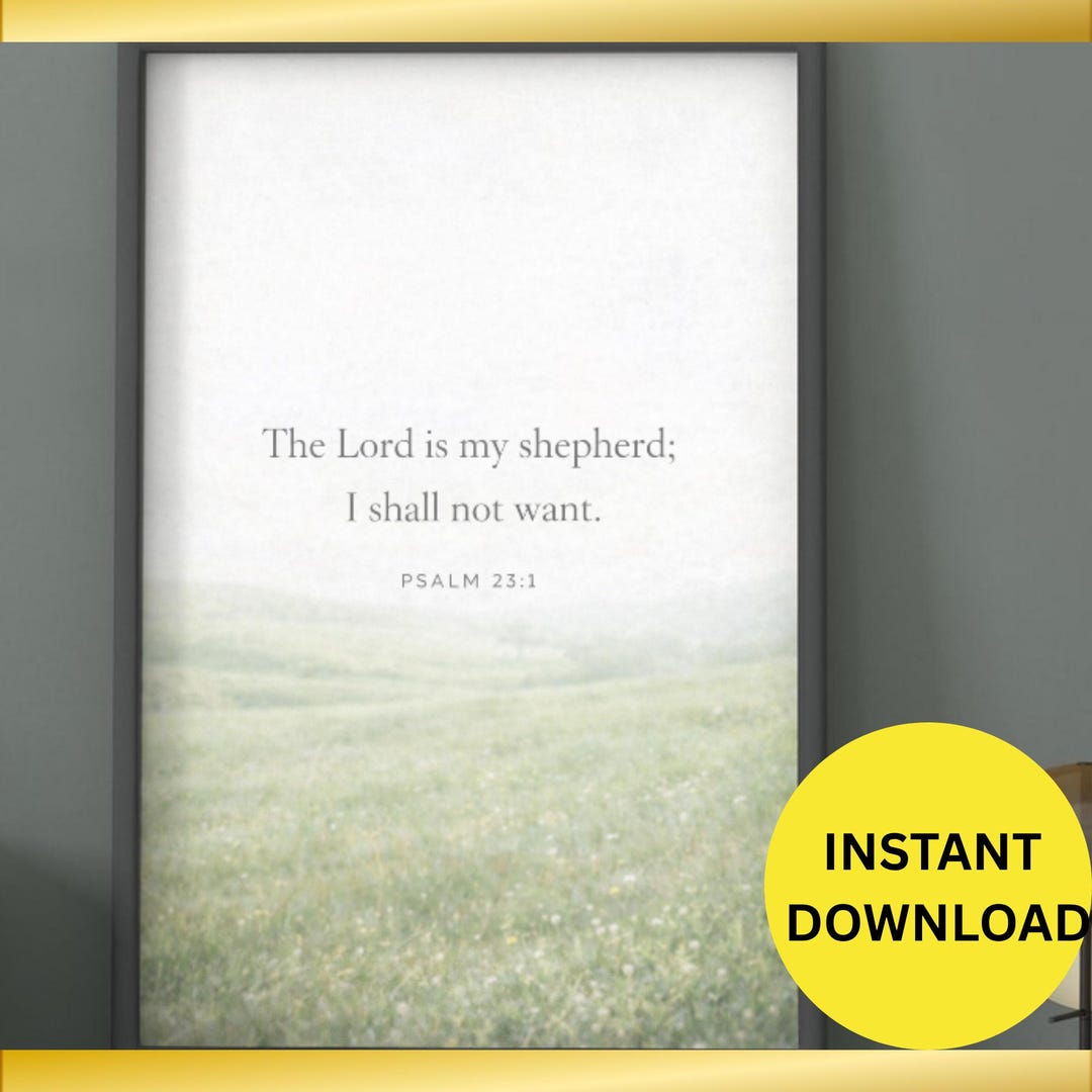 Psalm 23 Wall Art Printable | the Lord is My Shepherd | Christian Wall ...