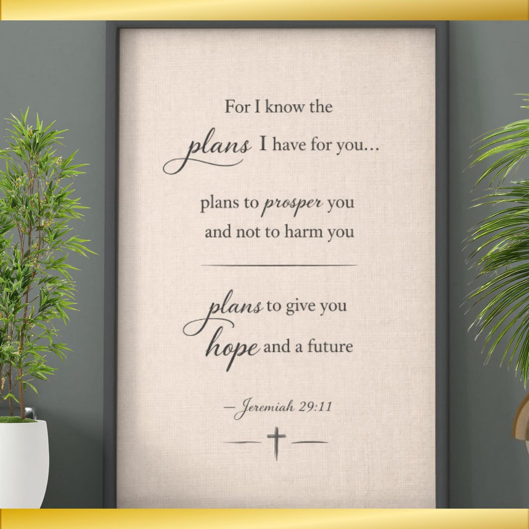 Jeremiah 29:11 Wall Art Printable | Christian Wall Art | Bible Verse ...
