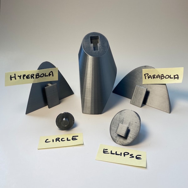 Conic Sections Learning Model, 3D Printed Math Teaching Tool