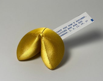 Biscotto della fortuna personalizzato come ricordo / Messaggio personalizzato / Regalo stampato in 3D per compleanni, matrimoni e occasioni speciali