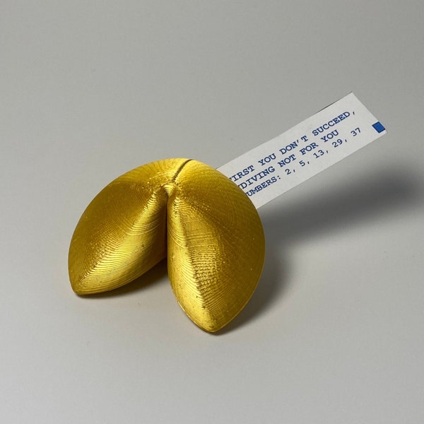 Personalized Fortune Cookie, 3D Printed Fortune Cookie with Custom Message, Fortune Cookie Party Favor