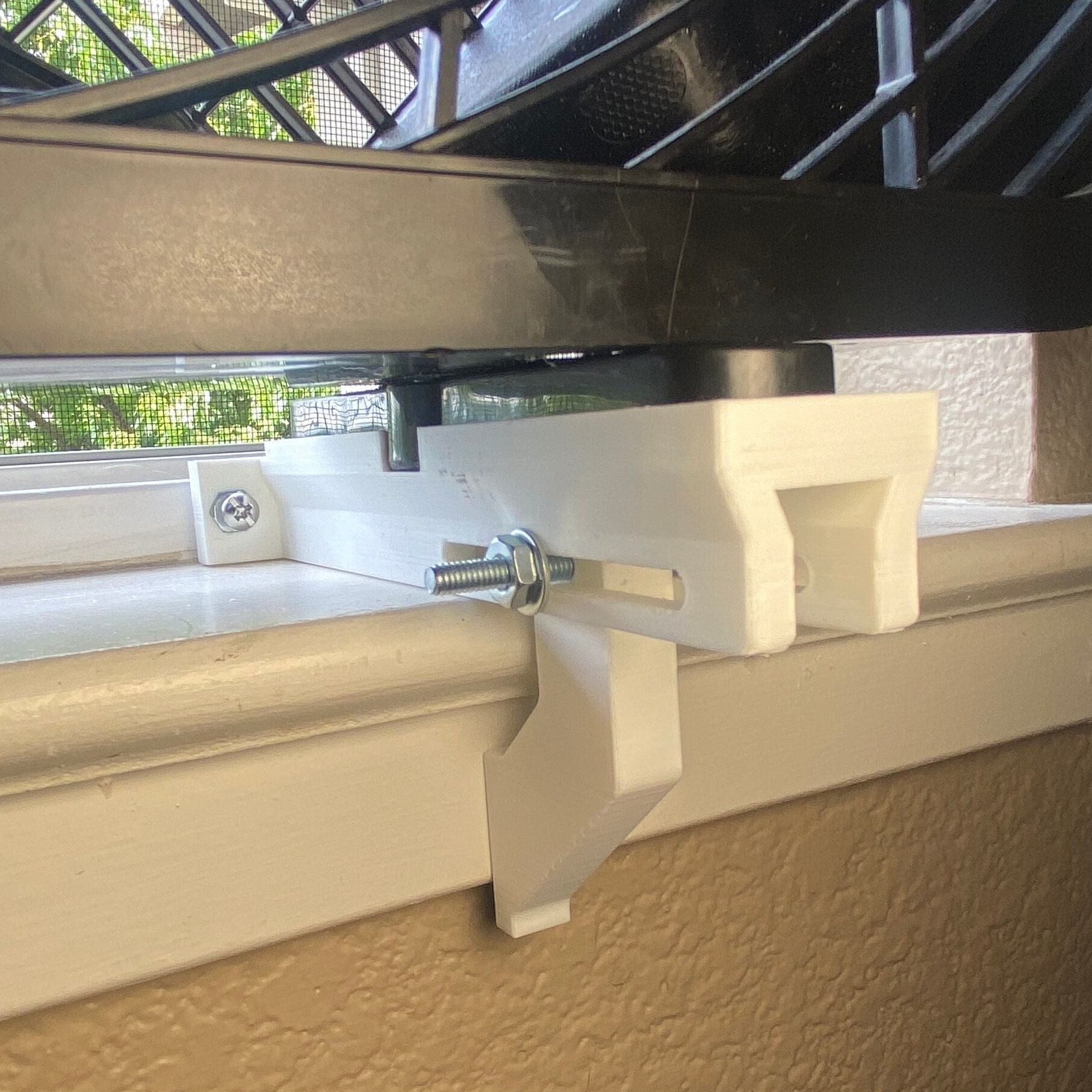 Windowsill Brackets for Utilitech Box Fan 3D Printed Windowsill