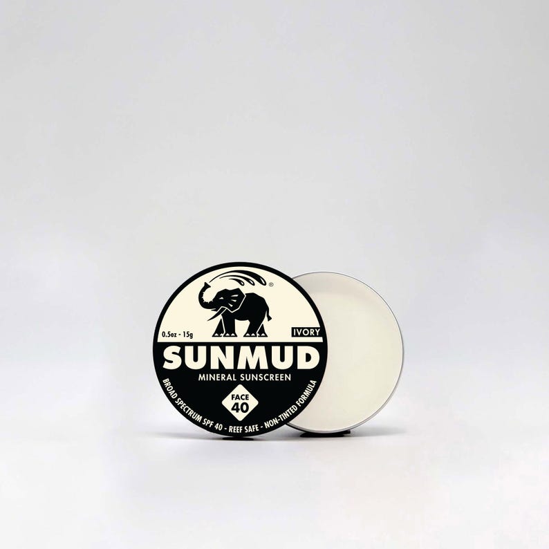 SUNMUD Brand Mineral Sunscreen SPF 50, Broad Spectrum, Non-nano Zinc, Reef Safe, Eco-friendly, Water Resistant, Tinted Organic in Travel Tin image 5