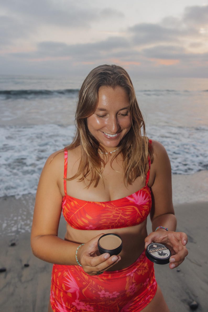 SUNMUD Brand Mineral Sunscreen SPF 50, Broad Spectrum, Non-nano Zinc, Reef Safe, Eco-friendly, Water Resistant, Tinted Organic in Travel Tin image 7