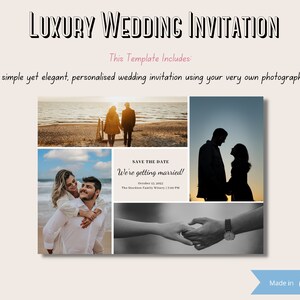 Afdrukbare gepersonaliseerde Save The Date-sjabloon: INSTANT DOWNLOAD, Canva, DIY, bewerkbare, gepersonaliseerde uitnodiging, bewaar deze datum, feestuitnodiging