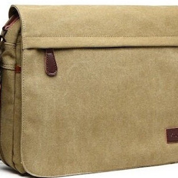 Classic Expanding Messenger Bag, Canvas Shoulder Bag