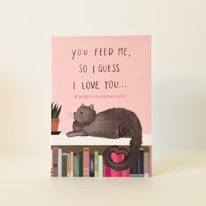 Tarjeta de San Valentín con un gato