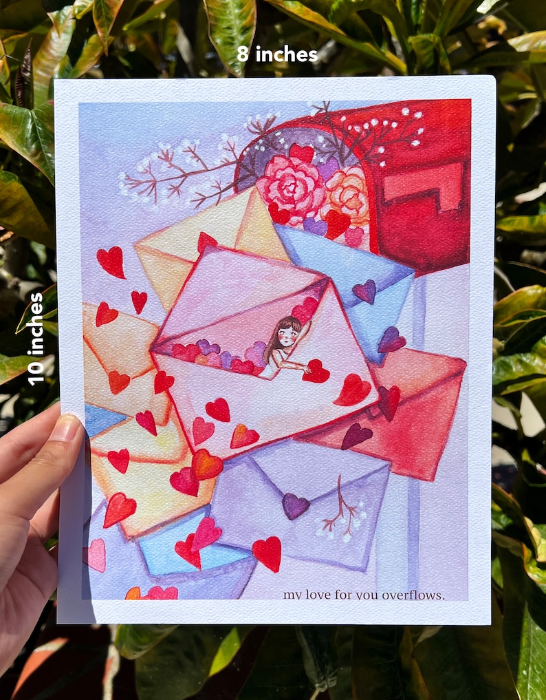 Overflow Watercolor Print: Love Letters Illustration (8x10) - Etsy