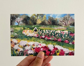 Carte postale champ de fleurs