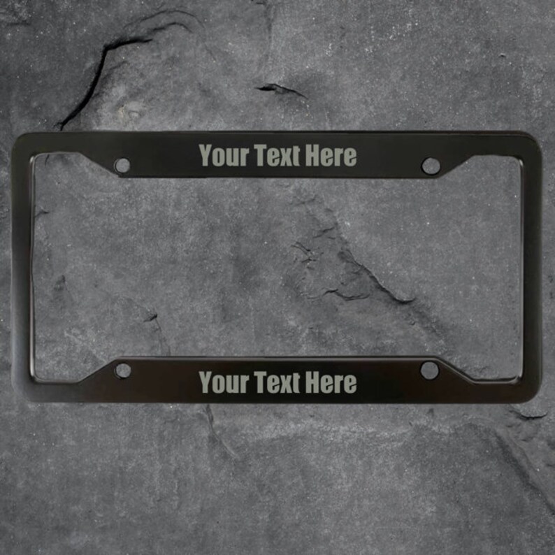 Personalized Laser Engraved License Plate Frame Black Etsy