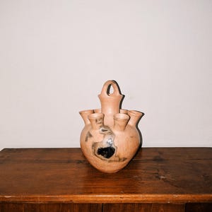 Ceramic Vase of Seven Mouths, Made in Oaxaca, Mexico