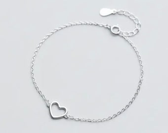 925 Sterling Silver heart bracelet 16-19cm | Valentines Day | Occasions | BOX INCLUDED