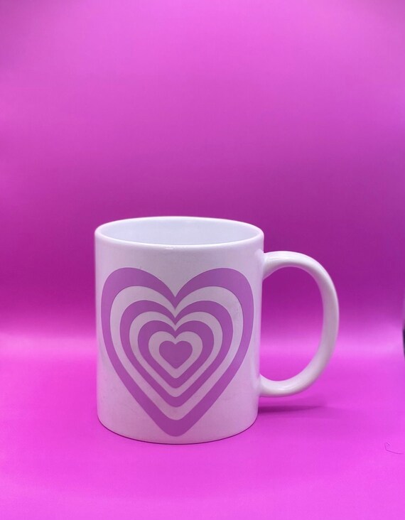 Y2K Heart Mug Aesthetic Mug Purple Mug Cute Mug Coffee Etsy