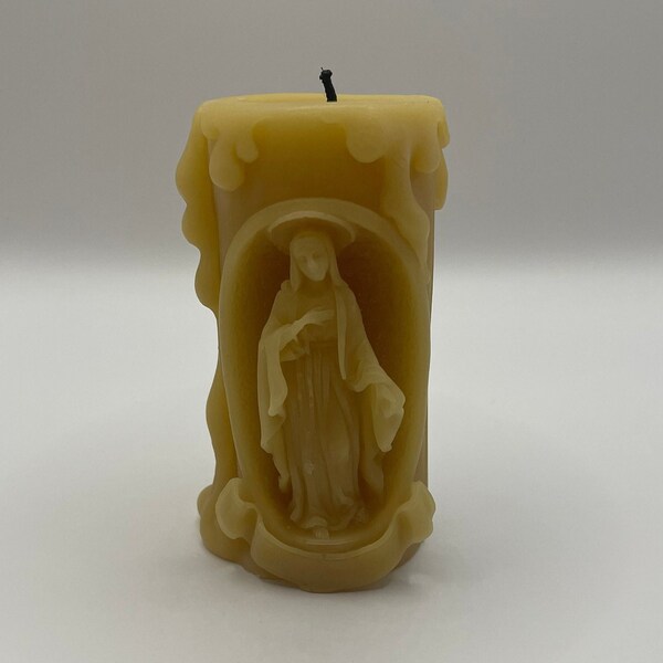 Catholic Blessed Beeswax Candle Etsy