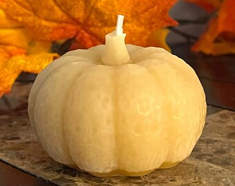 Yellow Pure Beeswax Pumpkin Candle