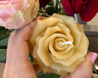 Pure Beeswax Rose Petal Candle