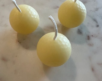 Golf Ball Beeswax Candle Set of 3 Pure Beeswax Golf Candle Golfer Gift