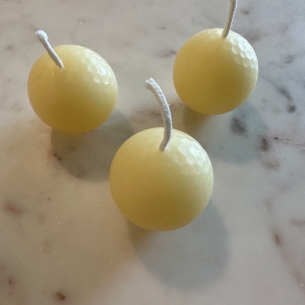 Golf Ball Beeswax Candle Set of 3 Pure Beeswax Golf Candle Golfer Gift