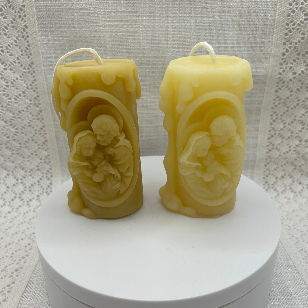 Holy Family Pure Beeswax Catholic Candle Etsy