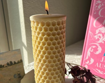 100% Pure Refined Beeswax Pillar Candle