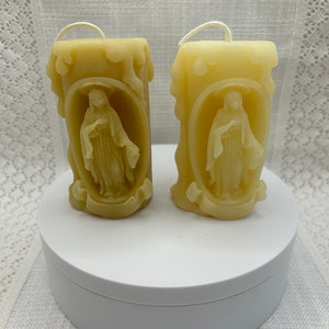 Virgin Mary Pure Beeswax Catholic Candle