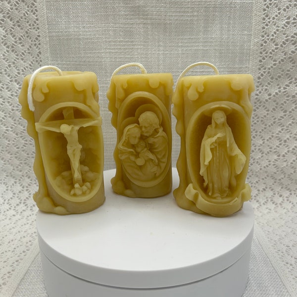 Catholic Beeswax Candles Etsy