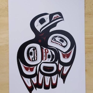 Haida Eagle by Clarence Mills Haida Artist 6"x9" art card