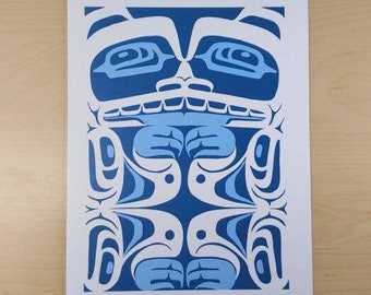 Orso di Eric Parnell Artista Haida 6"x9" Art Card