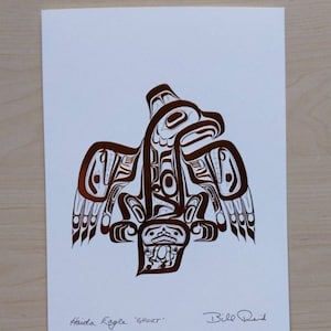 Haida Eagle par Bill Reid Haida Artist 6"x9" Copper Embossed Art Card