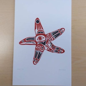 Raven Star by April White Haida Artist 6"x9" Art Card