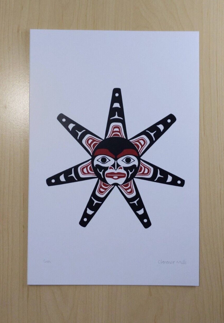 Sun by Clarence Mills Northwest Coast Artist 6