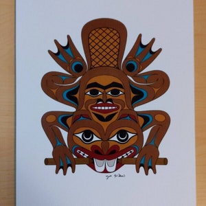 Salish Beaver von Joe Williams 6 &quot;x 9&quot; Kunstkarte