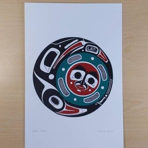 Raven Moon by Danny Dennis Tsimshian Artist 6&quot;x9&quot; Art Card