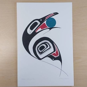 Raven Stealing Sun by Danny Dennis Tsimshian Artist 6&quot;x9&quot; Art Card