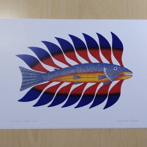 Luminous Char par Kenojuak Ashevak Inuit Artist 6"x9" Art Card