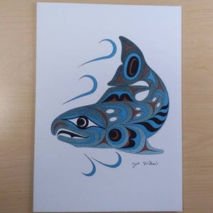 Laichender Lachs von Joe Williams 6 &quot;x 9&quot; Kunstkarte