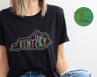 Kentucky Map Png, Kentucky State png, Kentucky Word Art Png, Kentucky Clipart, Kentucky Sublimation Design, Retro Kentucky State DTG