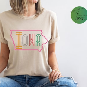Iowa Map Png, Iowa State png, Iowa Word Art Png, Iowa Clipart, Iowa Sublimation Design, Retro Iowa State DTG, Iowa Camping png