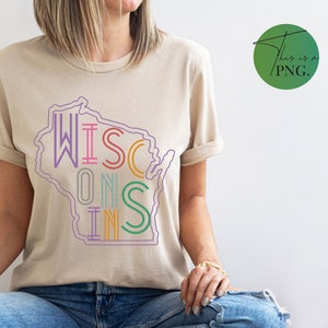 Wisconsin Map Png, Wisconsin State png, Wisconsin Word Art Png, Wisconsin Clipart, Wisconsin Sublimation Design, Retro Wisconsin DTG