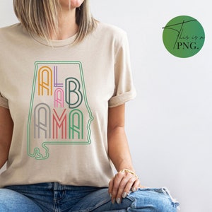 Kaart van Alabama png, staat Alabama png, Alabama WordArt png, clipart van Alabama, sublimatieontwerp Alabama, retro staat Alabama DTG
