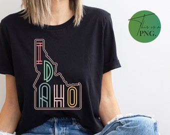 Idaho Map Png, Idaho State png, Idaho Word Art Png, Idaho Clipart, Idaho Sublimation Design, Retro Idaho State DTG, Idaho pastel map
