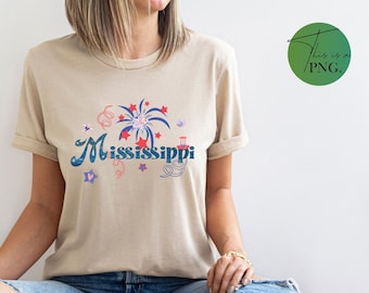 Mississippi vierter Juli Png, Mississippi Zustand png, Mississippi Wortkunst Png, Mississippi Clipart, Mississippi Sublimation Design