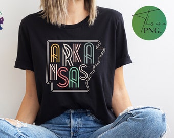 Arkansas Map Png, Arkansas State png, Arkansas Word Art Png, Arkansas Clipart, Arkansas Sublimation Design, Retro Arkansas State DTG