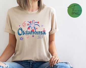 Oklahoma Fourth of July png, staat Oklahoma png, Oklahoma WordArt png, Oklahoma clipart, Oklahoma sublimatieontwerp, Oklahoma DTG-afdrukken