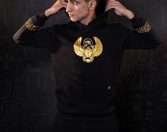Skarabäus-Hoodie: Altägyptische Mythologie, 100% ägyptische Baumwolle