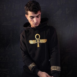 Ankh hoodie, oud-Egyptisch, uniseks cadeau, hoodie, mythologie minnaar cadeau, geschiedenis nerd hoodie, Egyptische mythologie, Egyptisch cadeau.