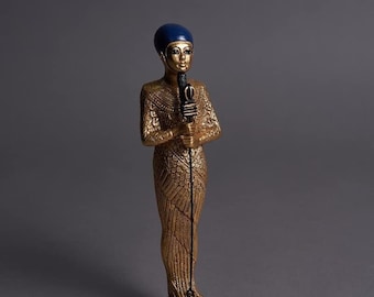 Elegant Golden God Ptah Statue (Medium Size), Golden Statue, Handcrafted Replica, Reproduction With Certificate.